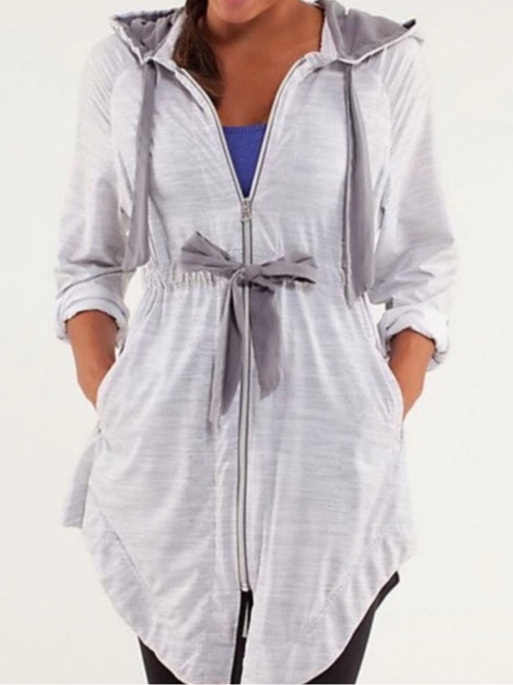 Lululemon Vitality jacket in grey slub denim - size 4